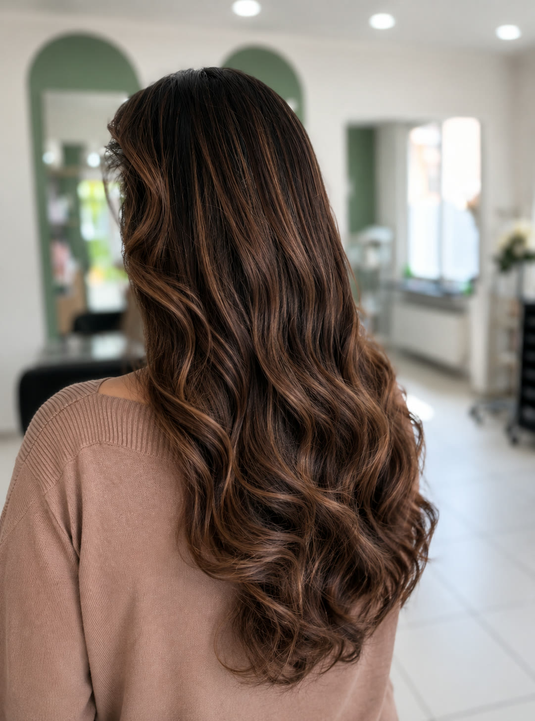 Balayage in warmem Braun bei AD COIFFEUR